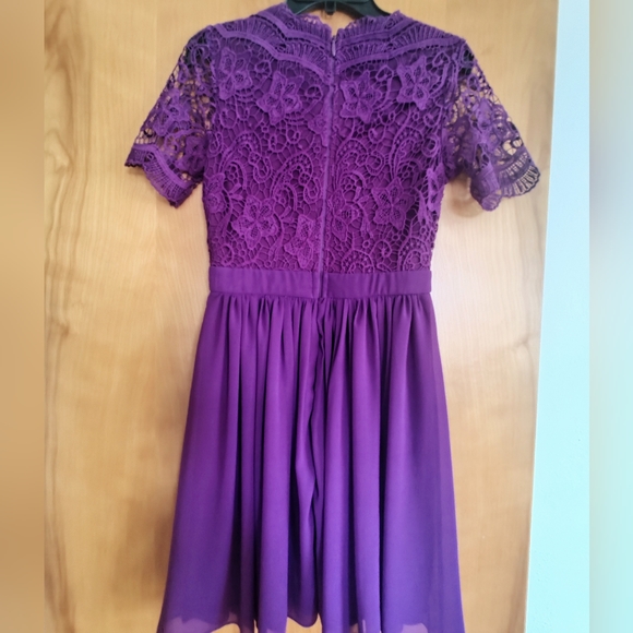 Lulu's Purple 💜 Lace and Chiffon Dress Size XS - Picture 4 of 12